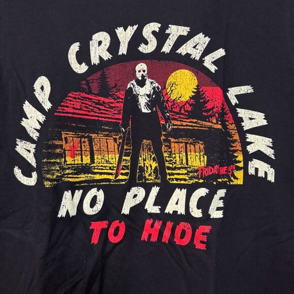 Friday the 13th Jason Vorhees Camp Crystal Lake No Place To Hide Horror Tshirt S - Picture 2 of 4